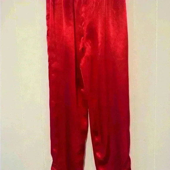 Vintage VICTORIAS SECRET GOLD LABEL RED SATIN PAJAMA pant only  Medium - Picture 2 of 5